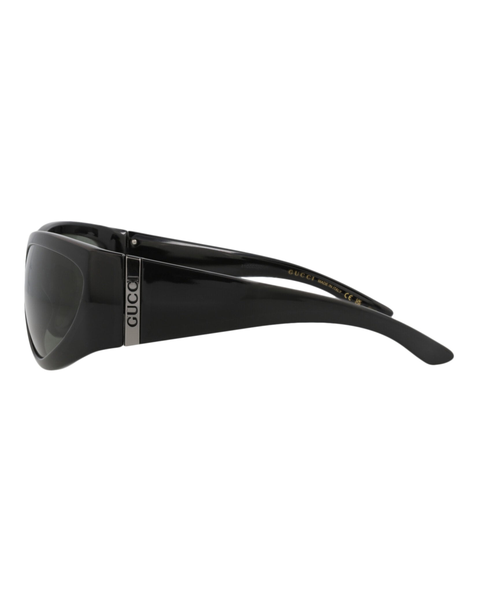 Gucci Mens Shield/Wrap Black Black Grey Fashion Designer Eyewear