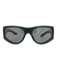 Gucci Mens Shield/Wrap Green Green Grey Fashion Designer Eyewear