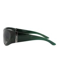 Gucci Mens Shield/Wrap Green Green Grey Fashion Designer Eyewear