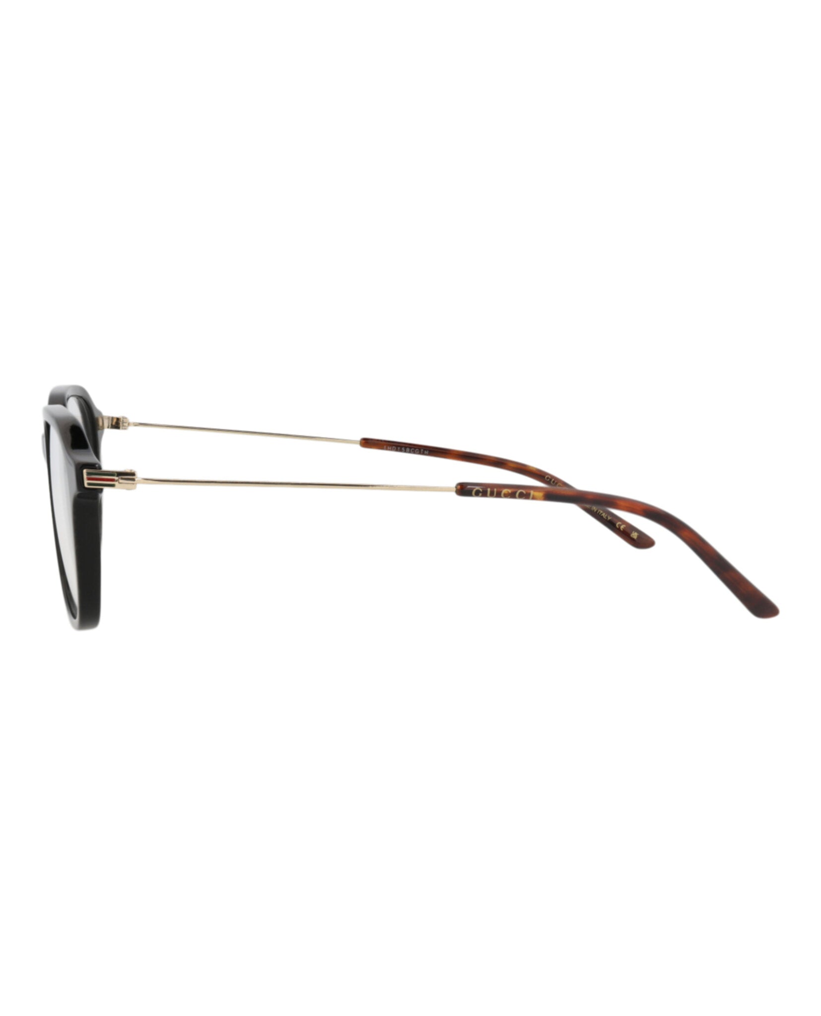 Gucci Gucci Mens Square/Rectangle Black Gold Transparent Fashion Designer Eyewear