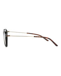 Gucci Gucci Mens Square/Rectangle Black Gold Transparent Fashion Designer Eyewear
