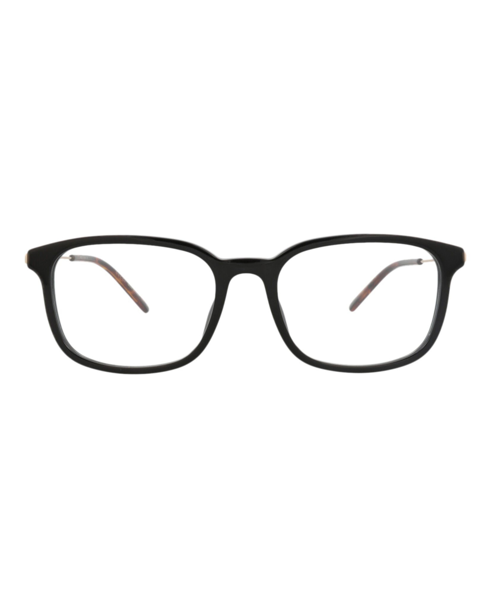 Gucci Gucci Mens Square/Rectangle Black Gold Transparent Fashion Designer Eyewear