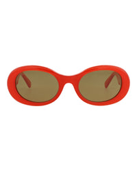 Gucci Womens Round/Oval Orange Orange Brown Fashion Designer Eyewear