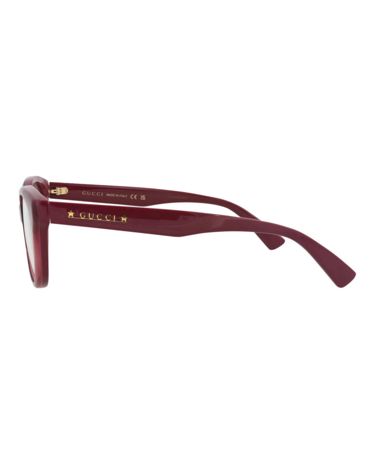 Gucci Womens Cat Eye Burgundy Burgundy Transparent Fashion Designer Eyewear