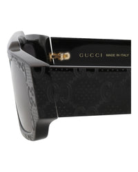 Gucci Mens Square/Rectangle Black Black Grey Fashion Designer Eyewear