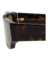 Gucci Gucci Mens Square/Rectangle Havana Havana Yellow Fashion Designer Eyewear