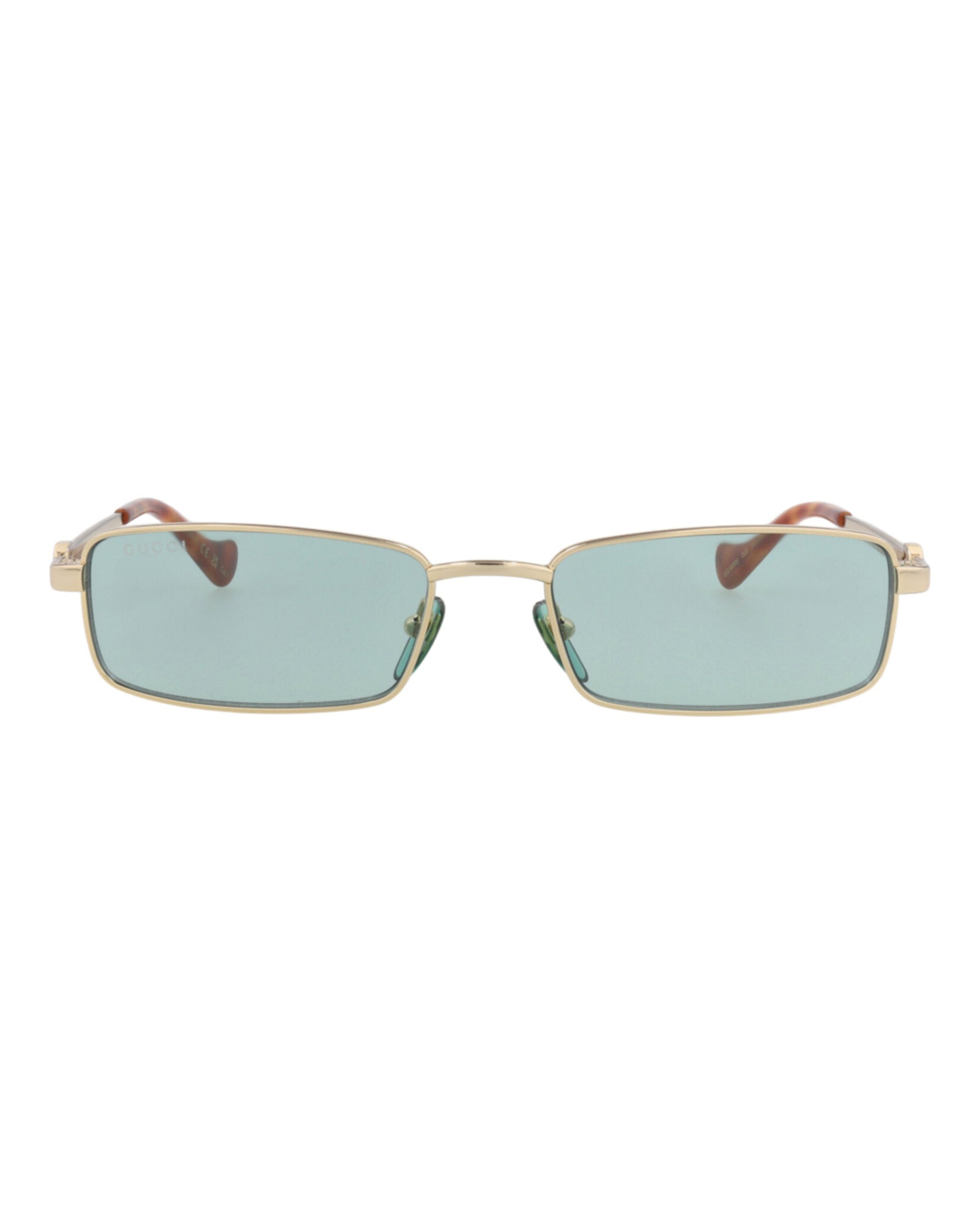 Gucci Gucci Womens Square/Rectangle Gold Gold Green Fashion Designer Eyewear