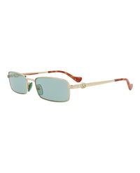 Gucci Gucci Womens Square/Rectangle Gold Gold Green Fashion Designer Eyewear