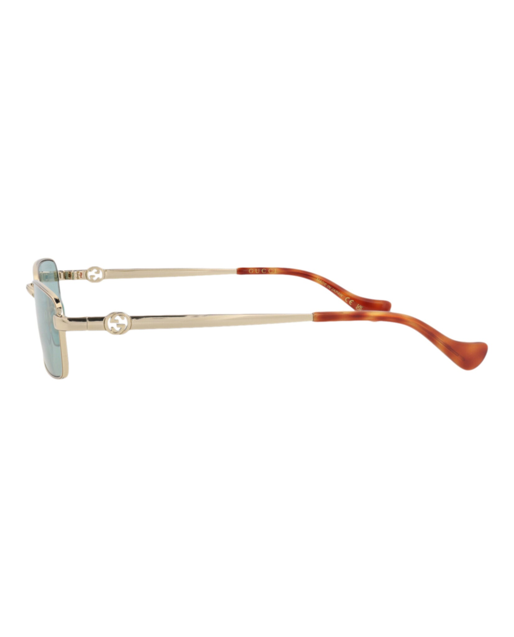 Gucci Gucci Womens Square/Rectangle Gold Gold Green Fashion Designer Eyewear