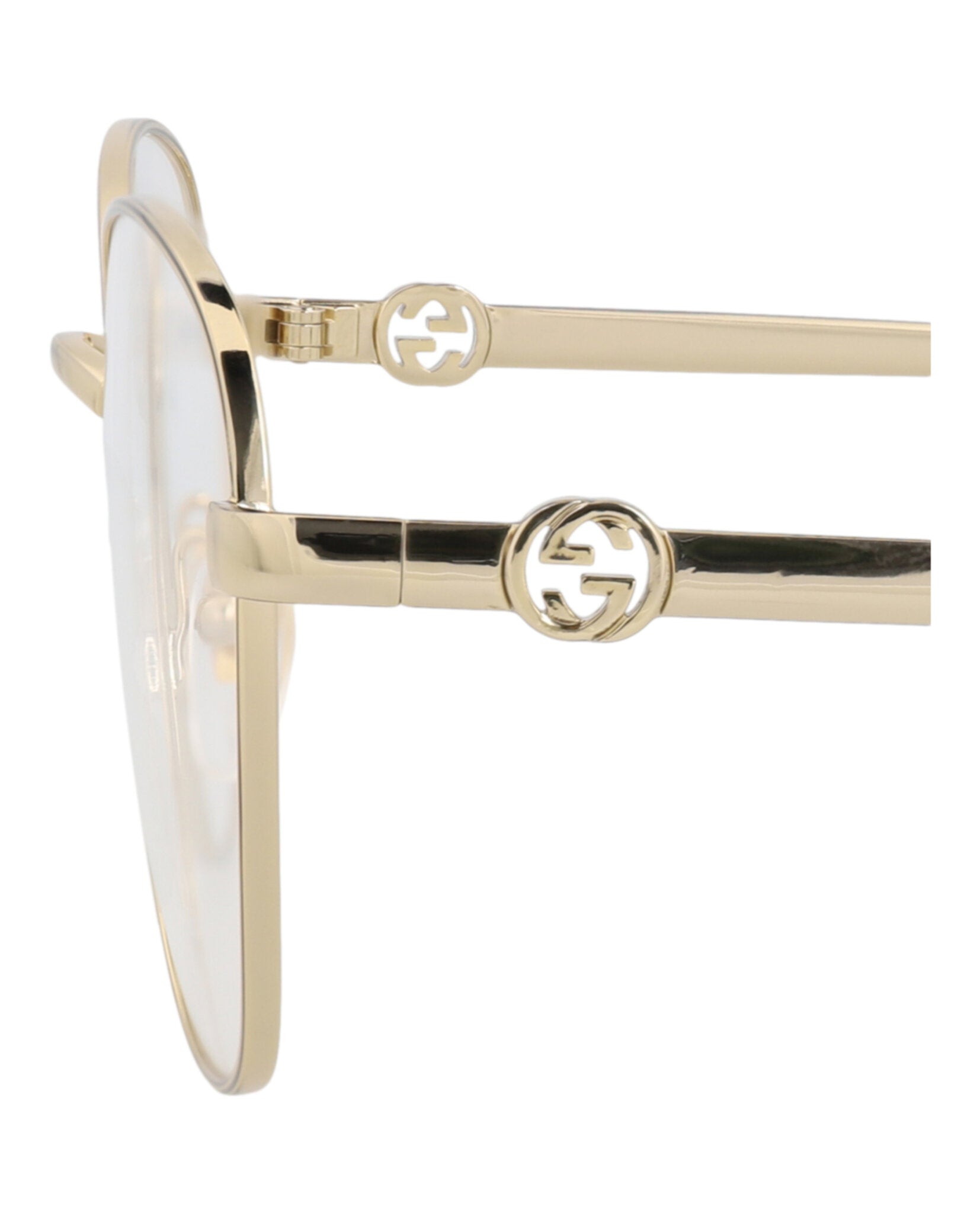 Gucci Gucci Womens Round/Oval Gold Gold Transparent Fashion Designer Eyewear
