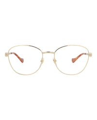 Gucci Womens Round/Oval Gold Gold Transparent Fashion Designer Eyewear