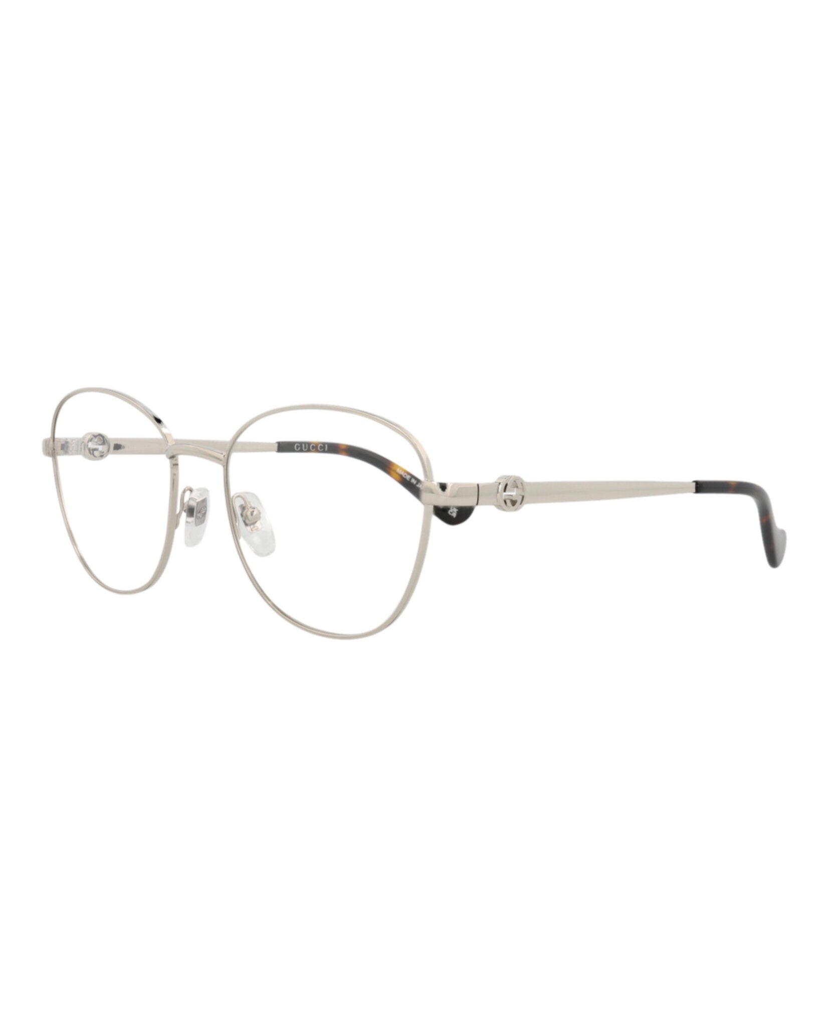 Gucci Gucci Womens Round/Oval Silver Silver Transparent Fashion Designer Eyewear