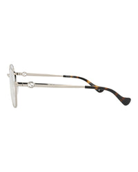 Gucci Gucci Womens Round/Oval Silver Silver Transparent Fashion Designer Eyewear