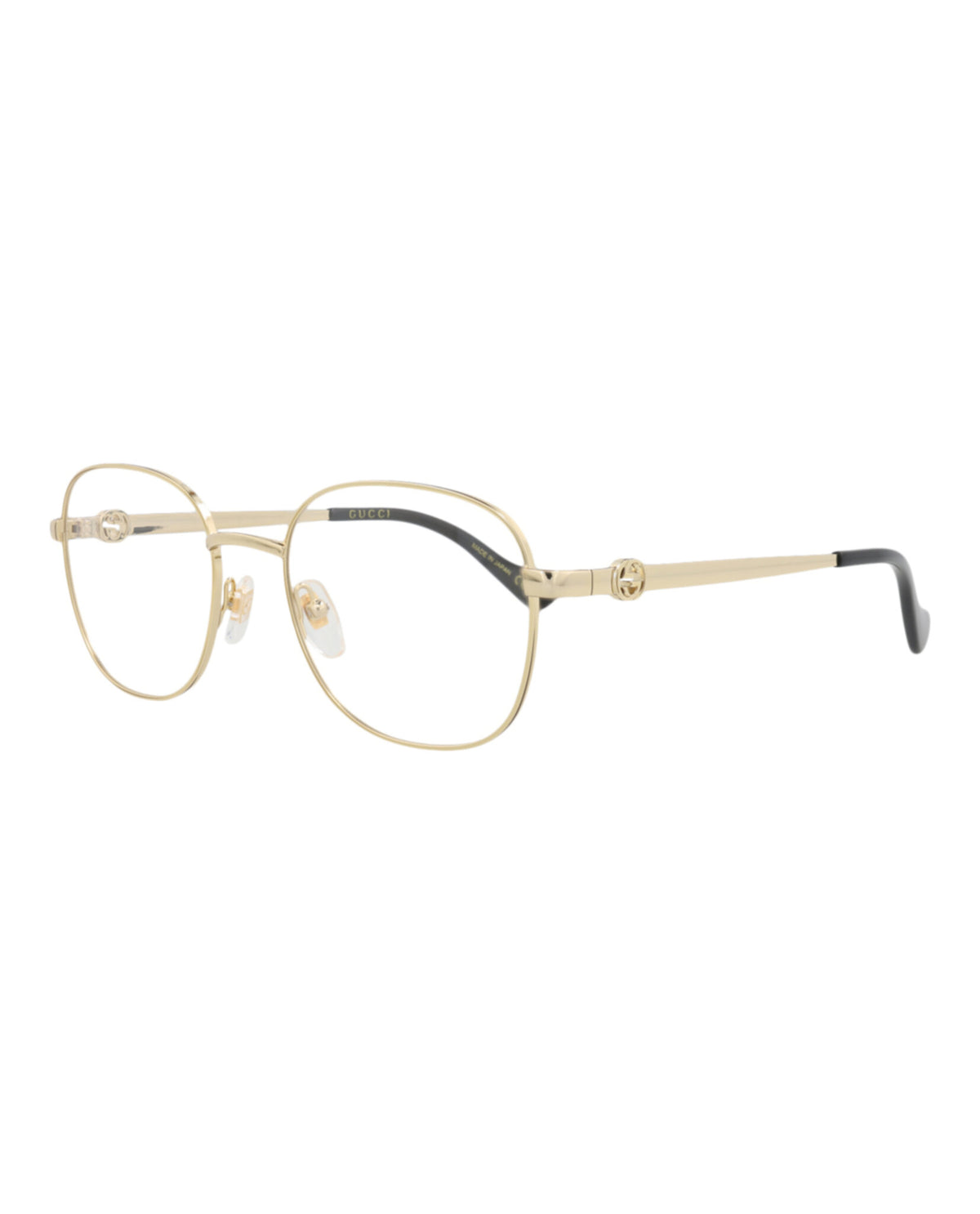Gucci Womens Round/Oval Gold Gold Transparent Fashion Designer Eyewear