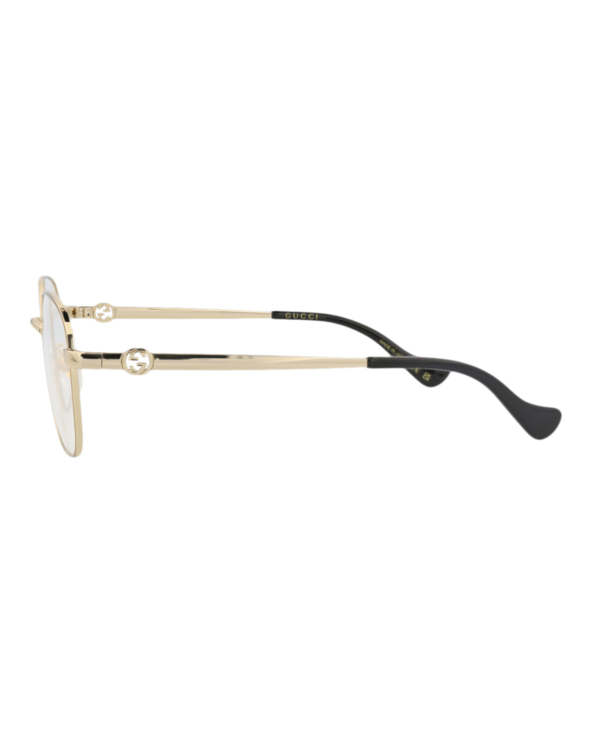 Gucci Womens Round/Oval Gold Gold Transparent Fashion Designer Eyewear