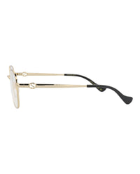Gucci Womens Round/Oval Gold Gold Transparent Fashion Designer Eyewear