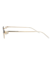 Gucci Womens Cat Eye Gold Gold Brown Fashion Designer Eyewear