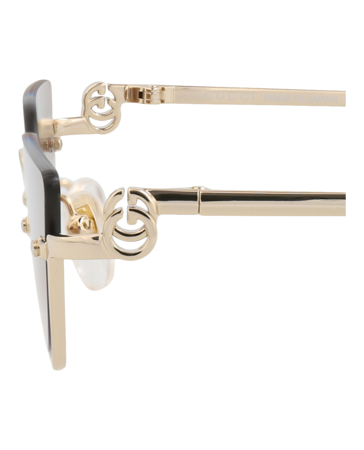 Gucci Womens Cat Eye Gold Gold Brown Fashion Designer Eyewear