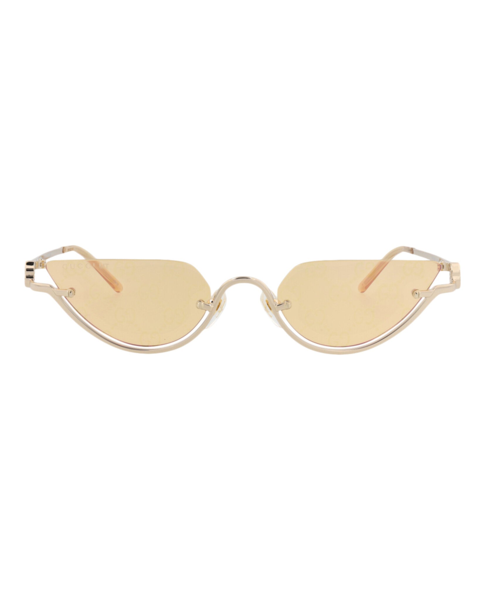 Gucci Gucci Womens Cat Eye Gold Gold Yellow Fashion Designer Eyewear