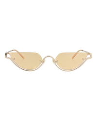 Gucci Gucci Womens Cat Eye Gold Gold Yellow Fashion Designer Eyewear