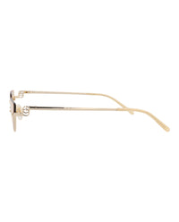 Gucci Gucci Womens Cat Eye Gold Gold Yellow Fashion Designer Eyewear