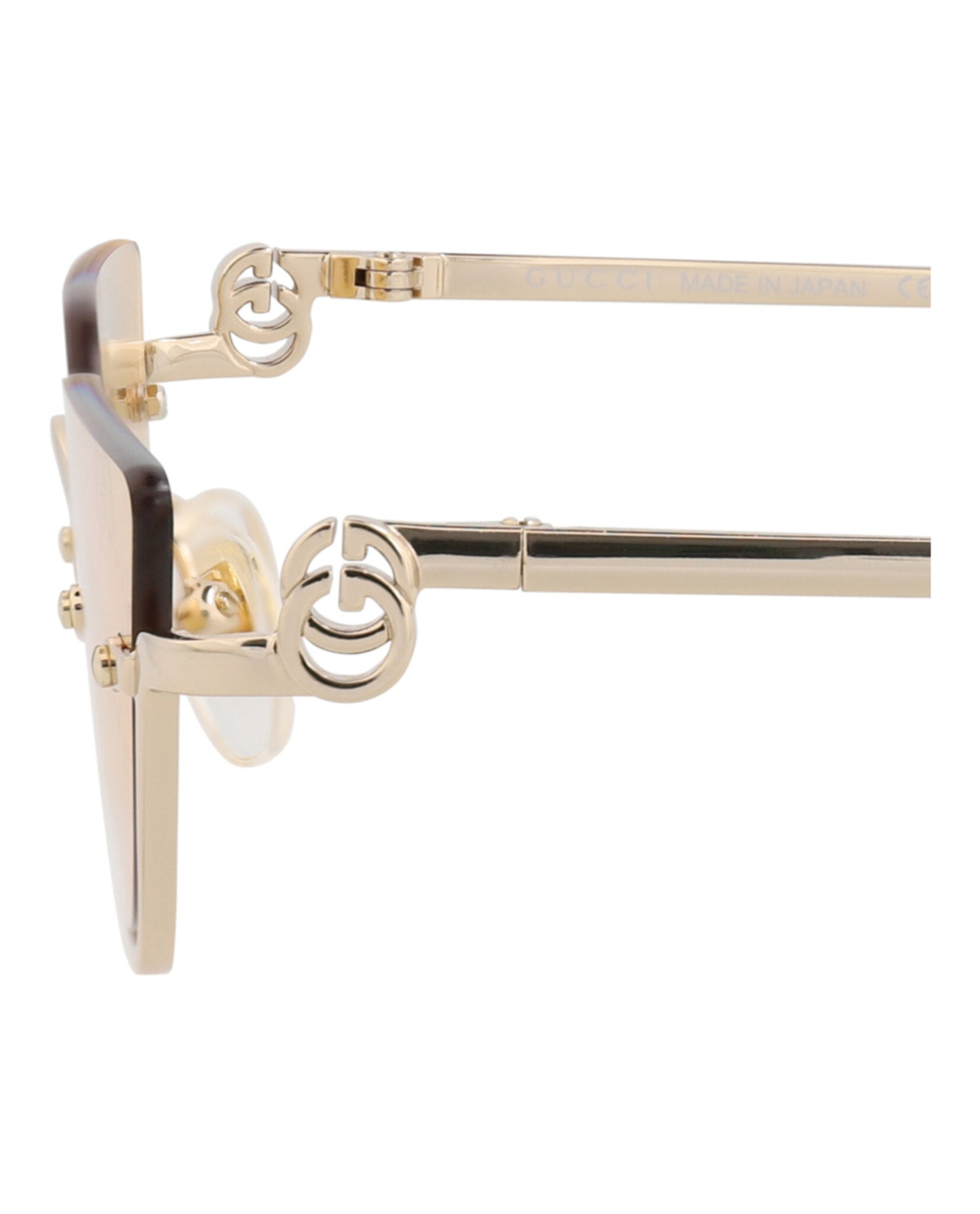Gucci Gucci Womens Cat Eye Gold Gold Yellow Fashion Designer Eyewear