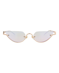 Gucci Womens Cat Eye Gold Gold Yellow Fashion Designer Eyewear