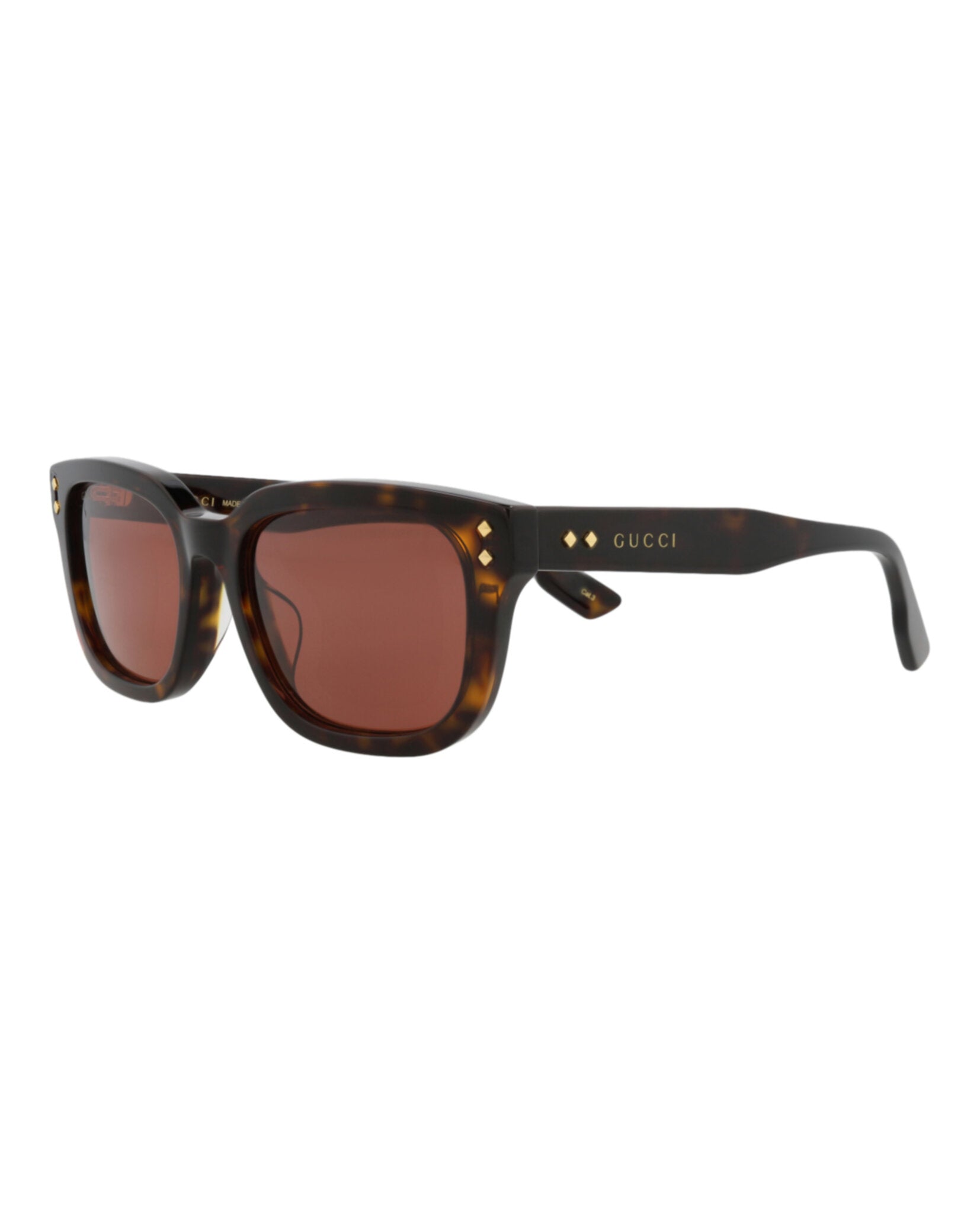 Gucci Womens Square/Rectangle Havana Havana Brown Fashion Designer Eyewear