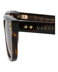 Gucci Womens Square/Rectangle Havana Havana Brown Fashion Designer Eyewear