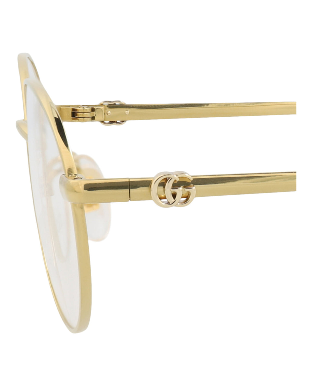 Gucci Womens Round/Oval Gold Gold Transparent Fashion Designer Eyewear