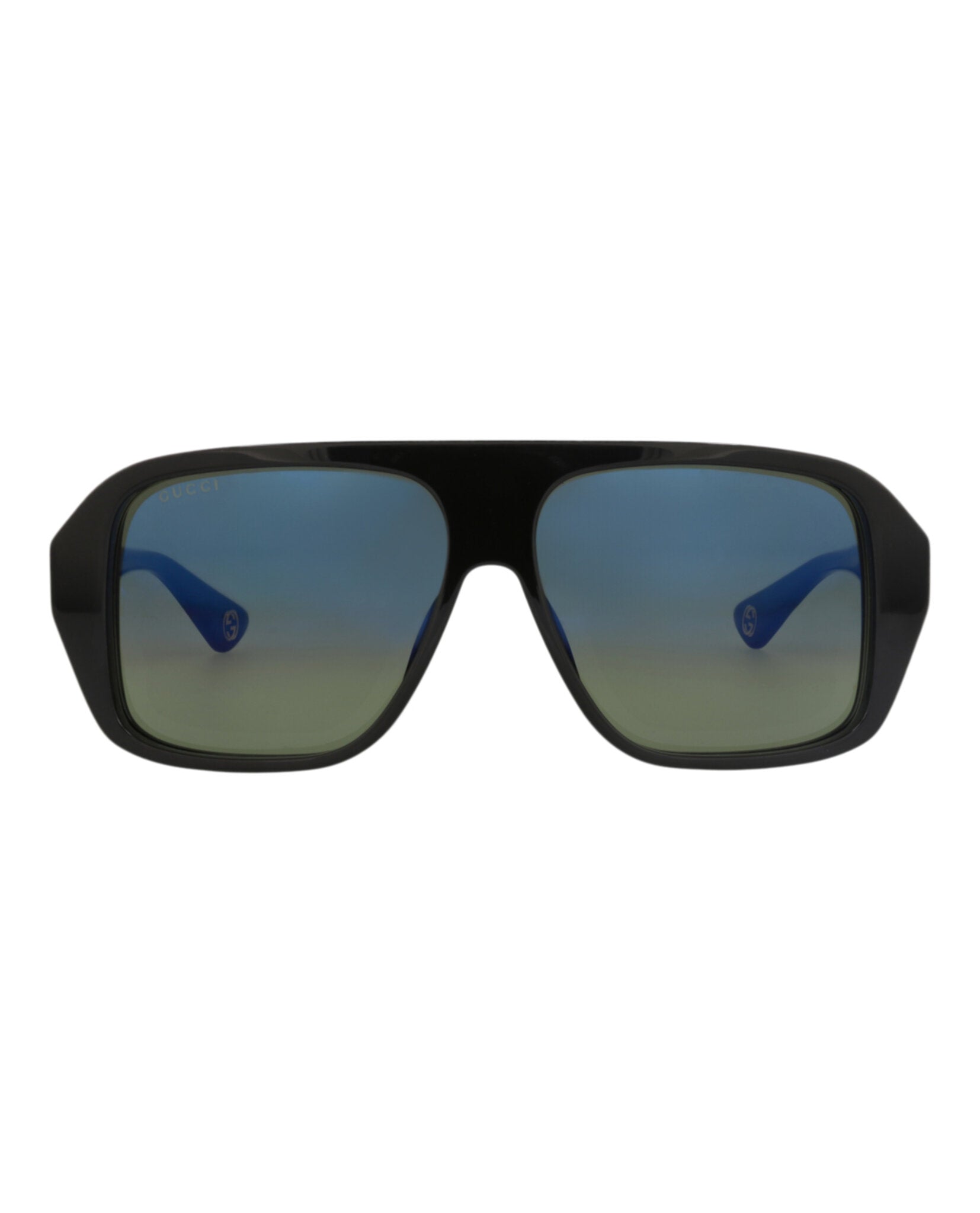 Gucci Gucci Mens Aviator Black Black Blue Fashion Designer Eyewear