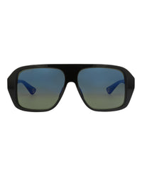 Gucci Gucci Mens Aviator Black Black Blue Fashion Designer Eyewear