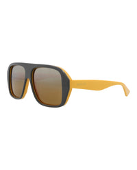 Gucci Mens Aviator Grey Yellow Silver Fashion Designer Eyewear