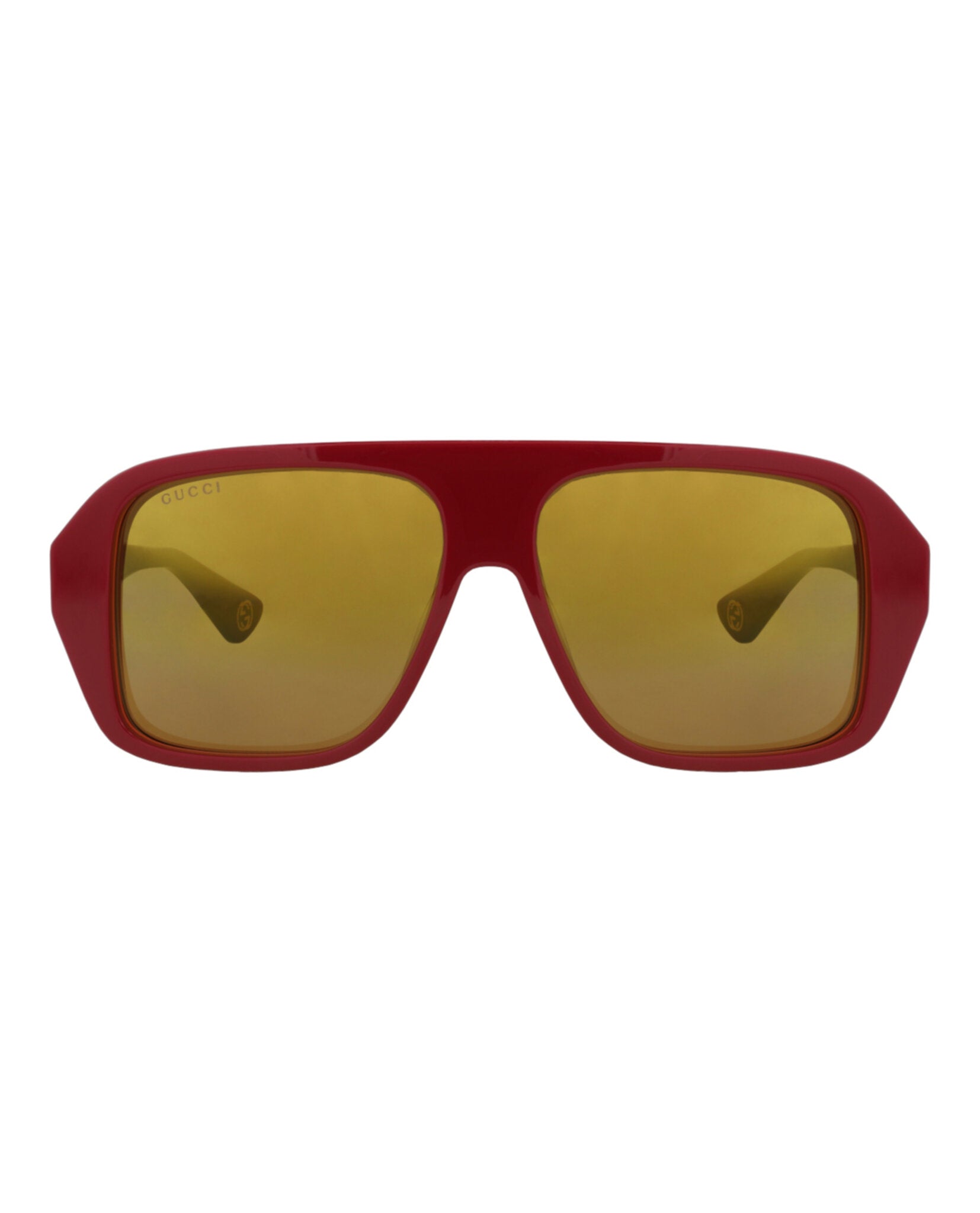 Gucci Gucci Mens Aviator Red Red Gold Fashion Designer Eyewear
