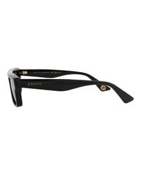 Gucci Mens Square/Rectangle Black Black Grey Fashion Designer Eyewear