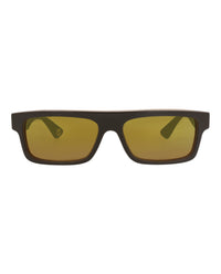 Gucci Mens Square/Rectangle Brown Brown Gold Fashion Designer Eyewear