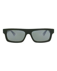 Gucci Gucci Mens Square/Rectangle Green Green Silver Fashion Designer Eyewear