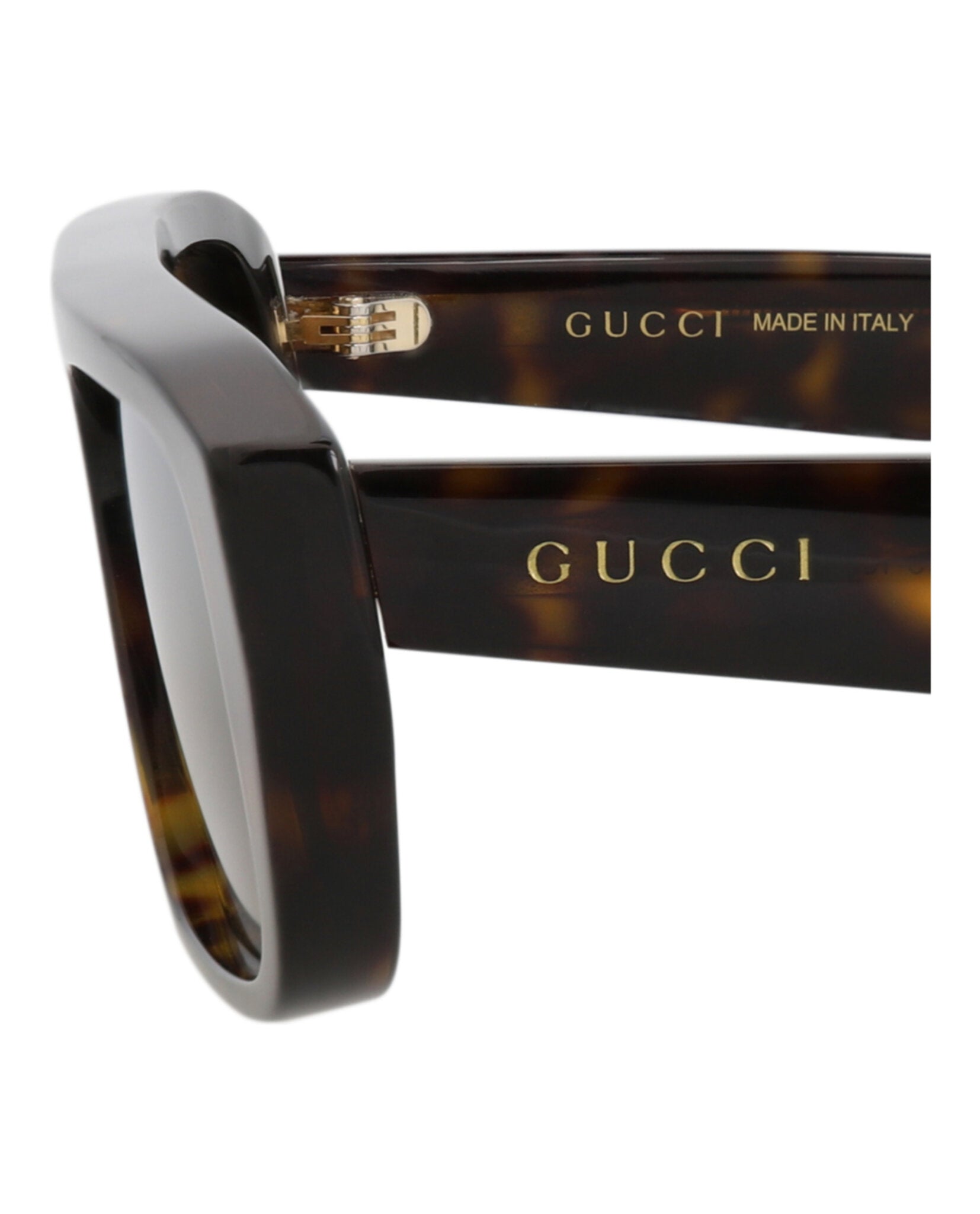 Gucci Gucci Mens Square/Rectangle Havana Havana Silver Fashion Designer Eyewear