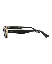 Gucci Gucci Mens Square/Rectangle Black Black Blue Fashion Designer Eyewear