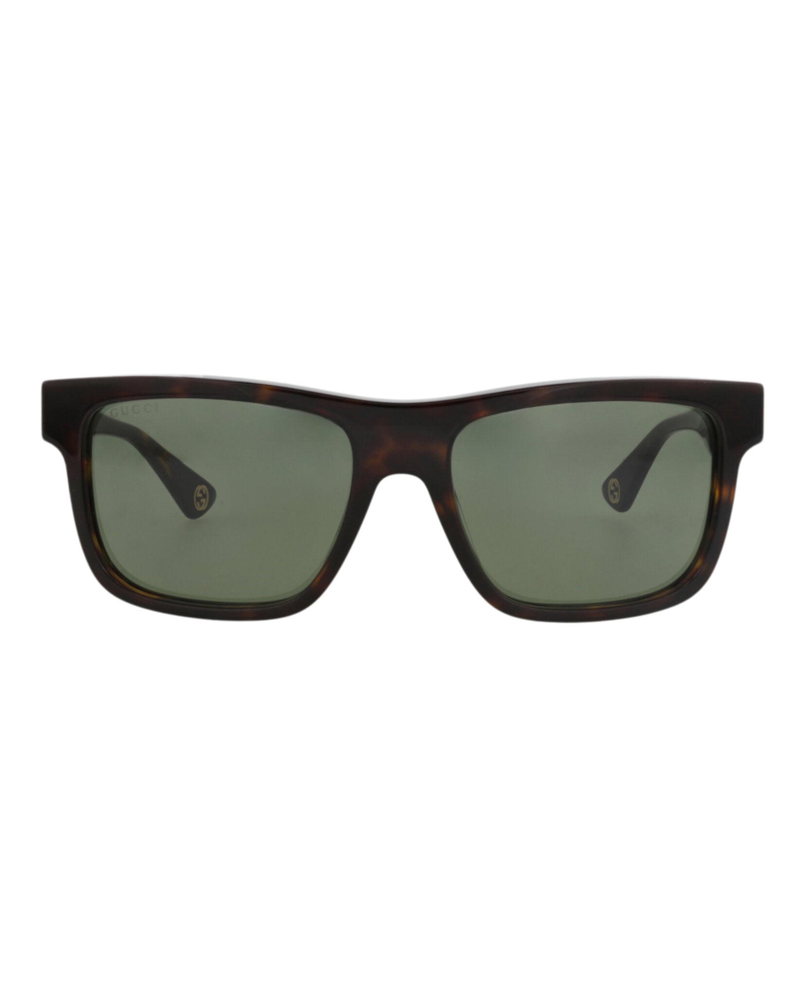 Gucci Gucci Mens Square/Rectangle Havana Havana Green Fashion Designer Eyewear