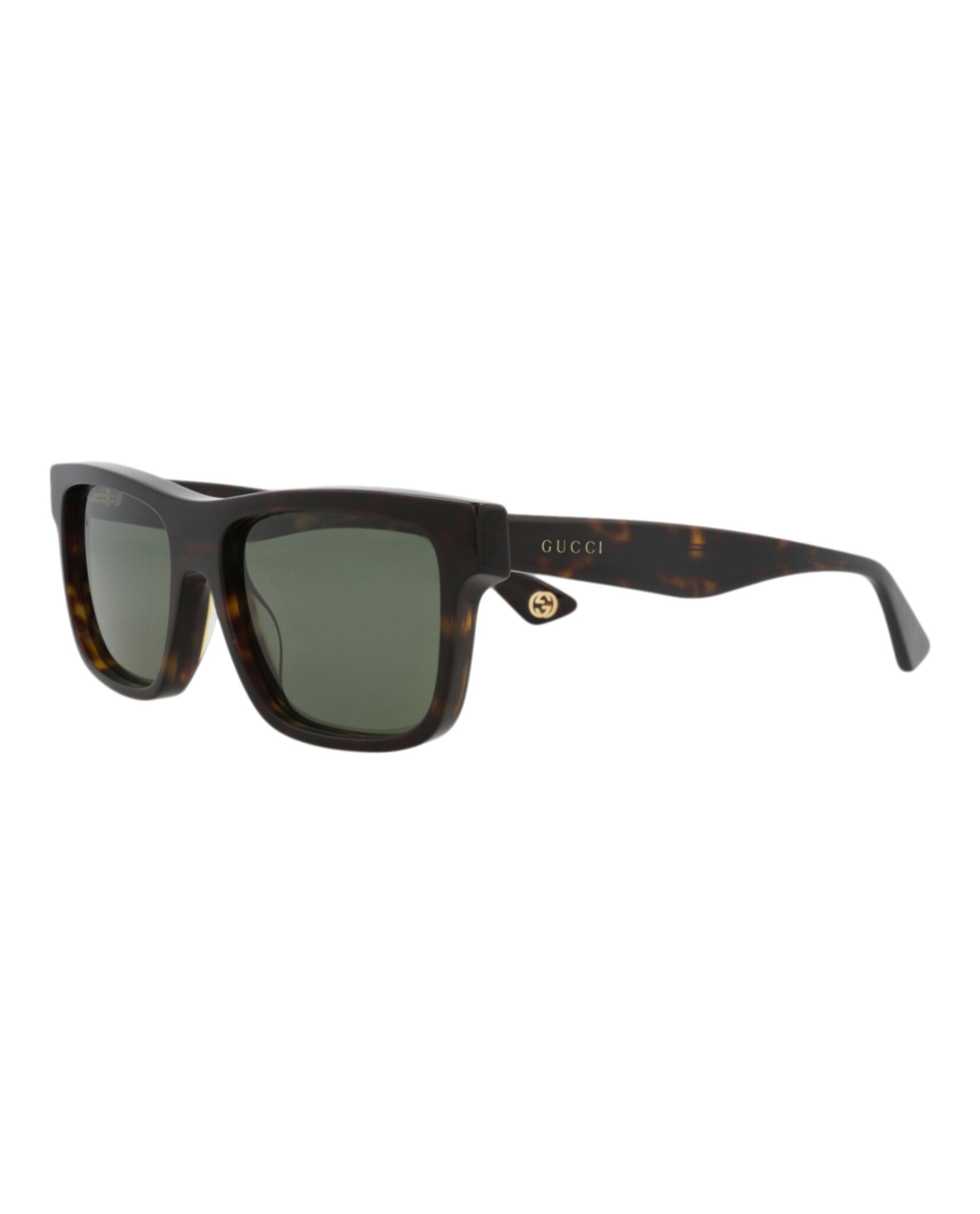 Gucci Gucci Mens Square/Rectangle Havana Havana Green Fashion Designer Eyewear