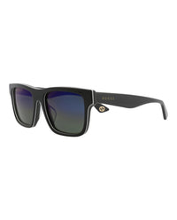 Gucci Mens Square/Rectangle Black Grey Blue Fashion Designer Eyewear