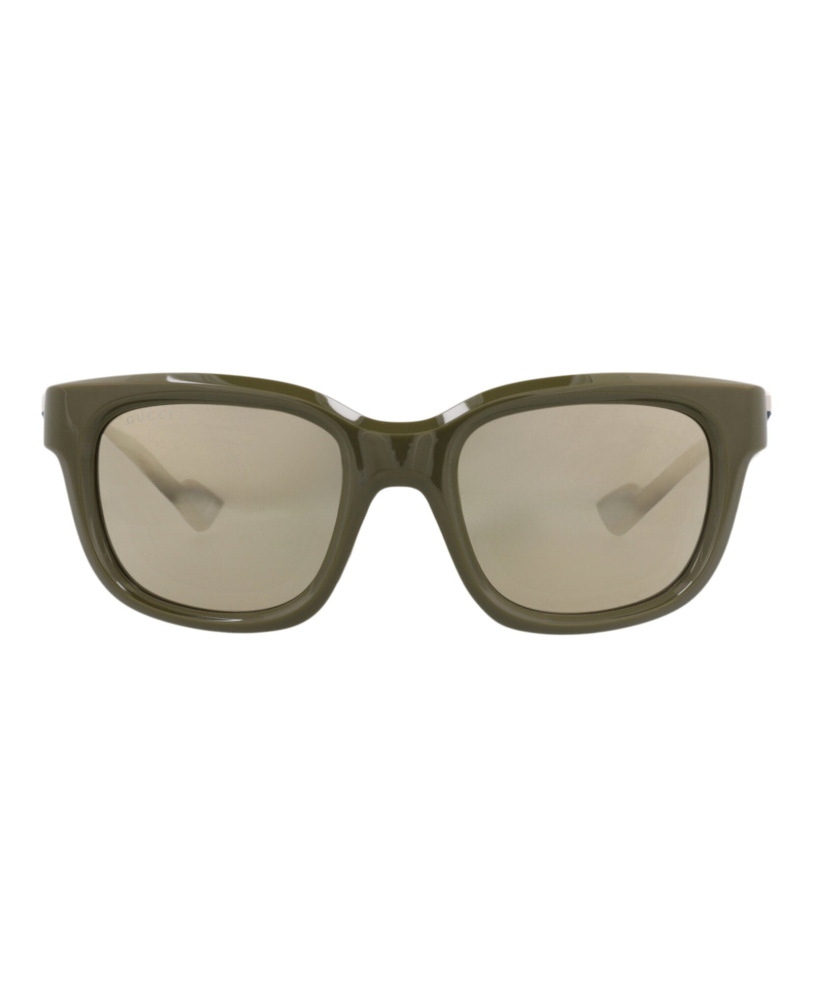 Gucci Mens Square/Rectangle Green Green Gold Fashion Designer Eyewear