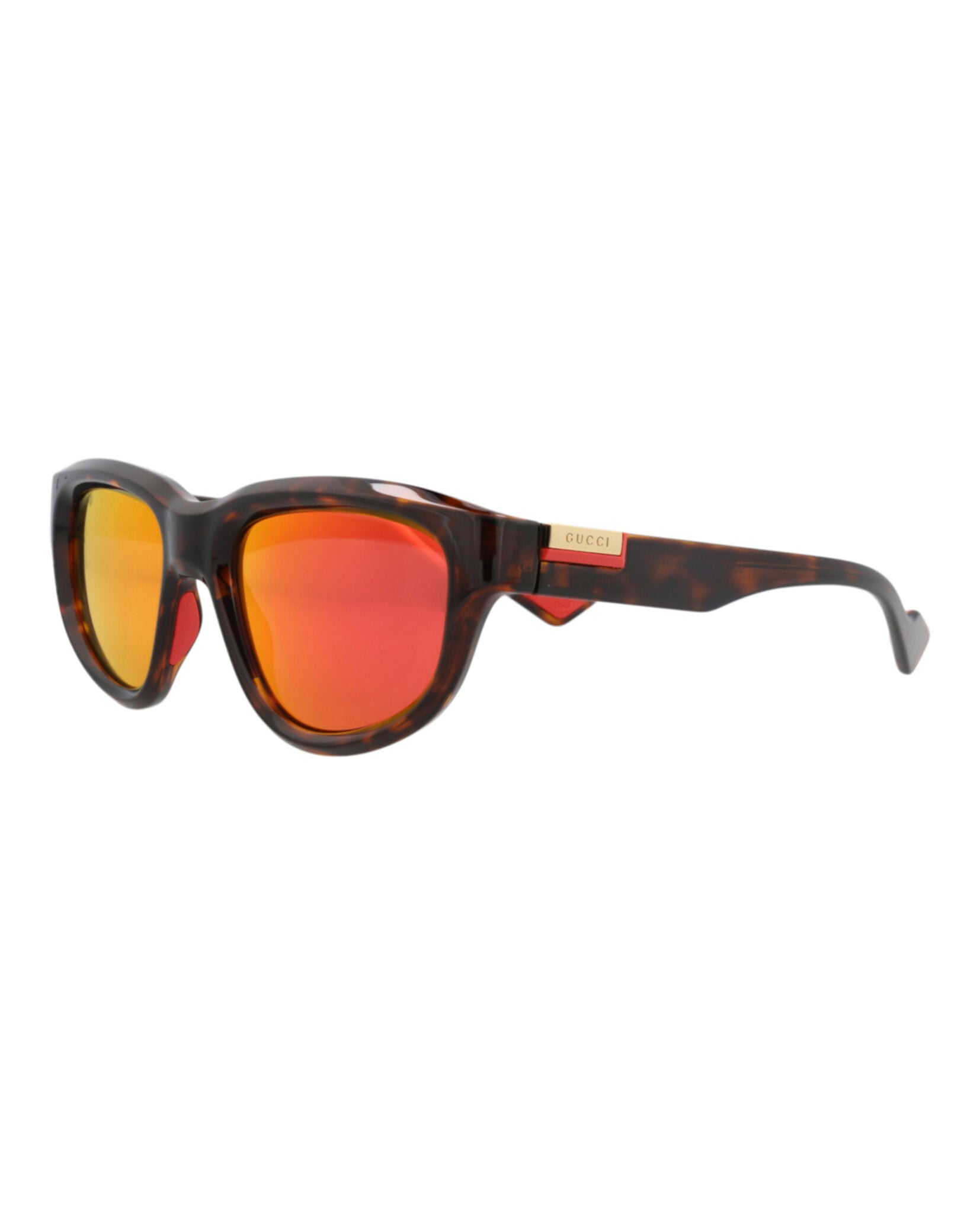 Gucci Mens Round/Oval Havana Havana Red Fashion Designer Eyewear