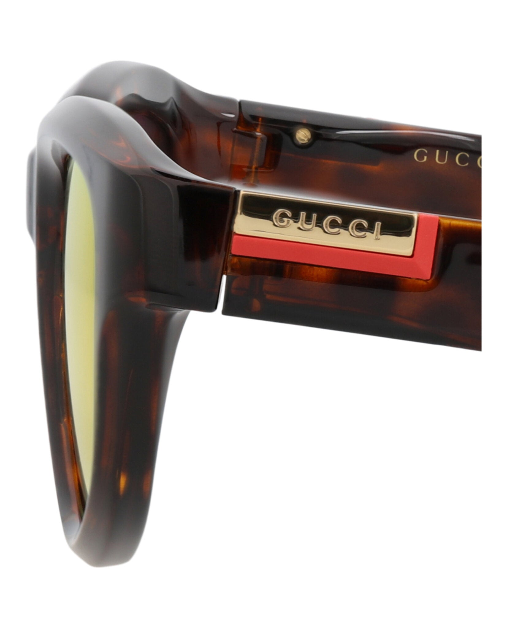 Gucci Mens Round/Oval Havana Havana Red Fashion Designer Eyewear