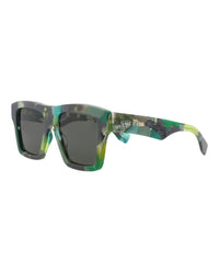 Gucci Mens Square/Rectangle Green Green Grey Fashion Designer Eyewear