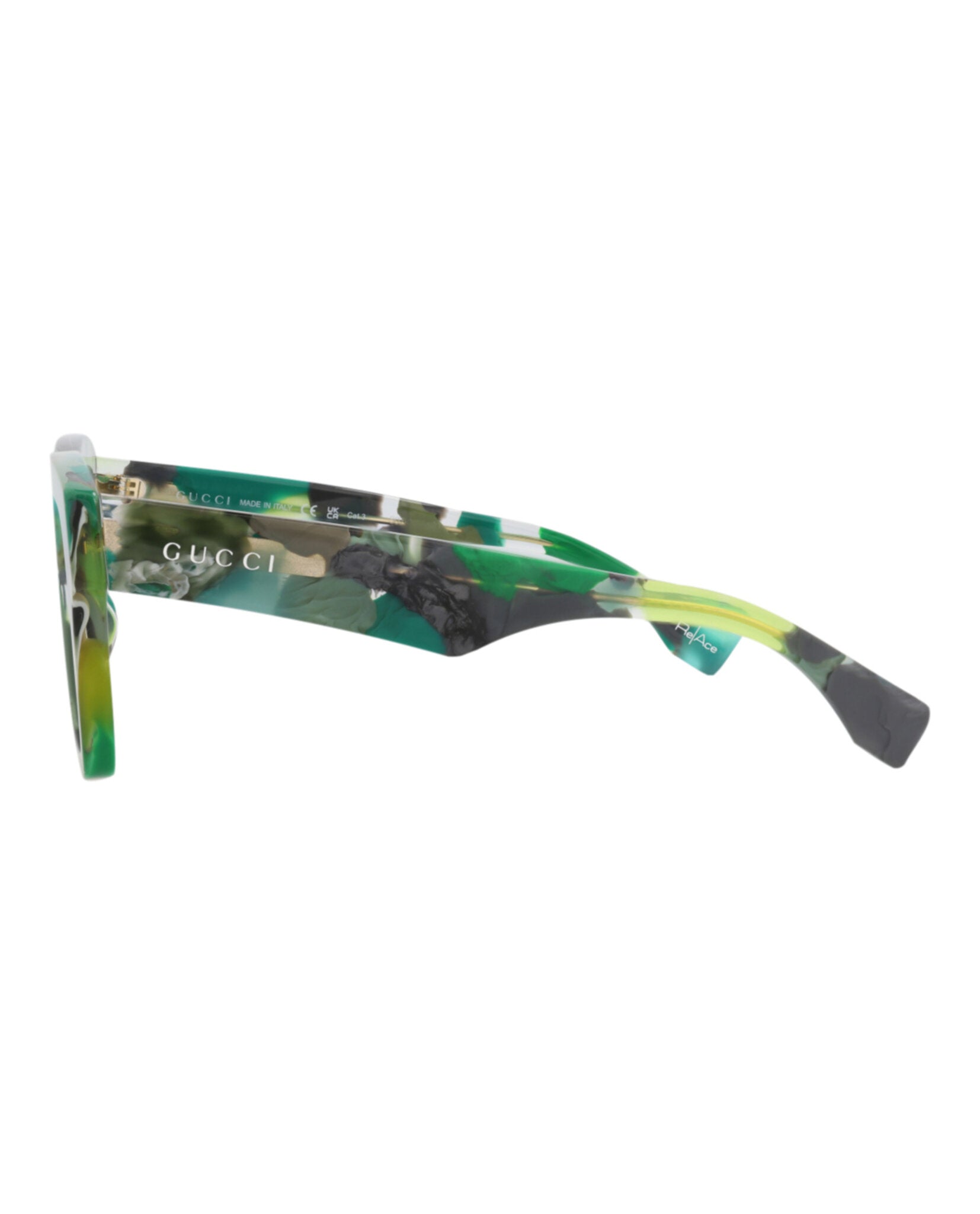 Gucci Mens Square/Rectangle Green Green Grey Fashion Designer Eyewear