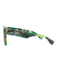 Gucci Mens Square/Rectangle Green Green Grey Fashion Designer Eyewear