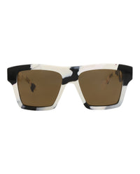 Gucci Mens Square/Rectangle White White Brown Fashion Designer Eyewear