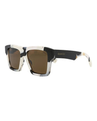 Gucci Mens Square/Rectangle White White Brown Fashion Designer Eyewear